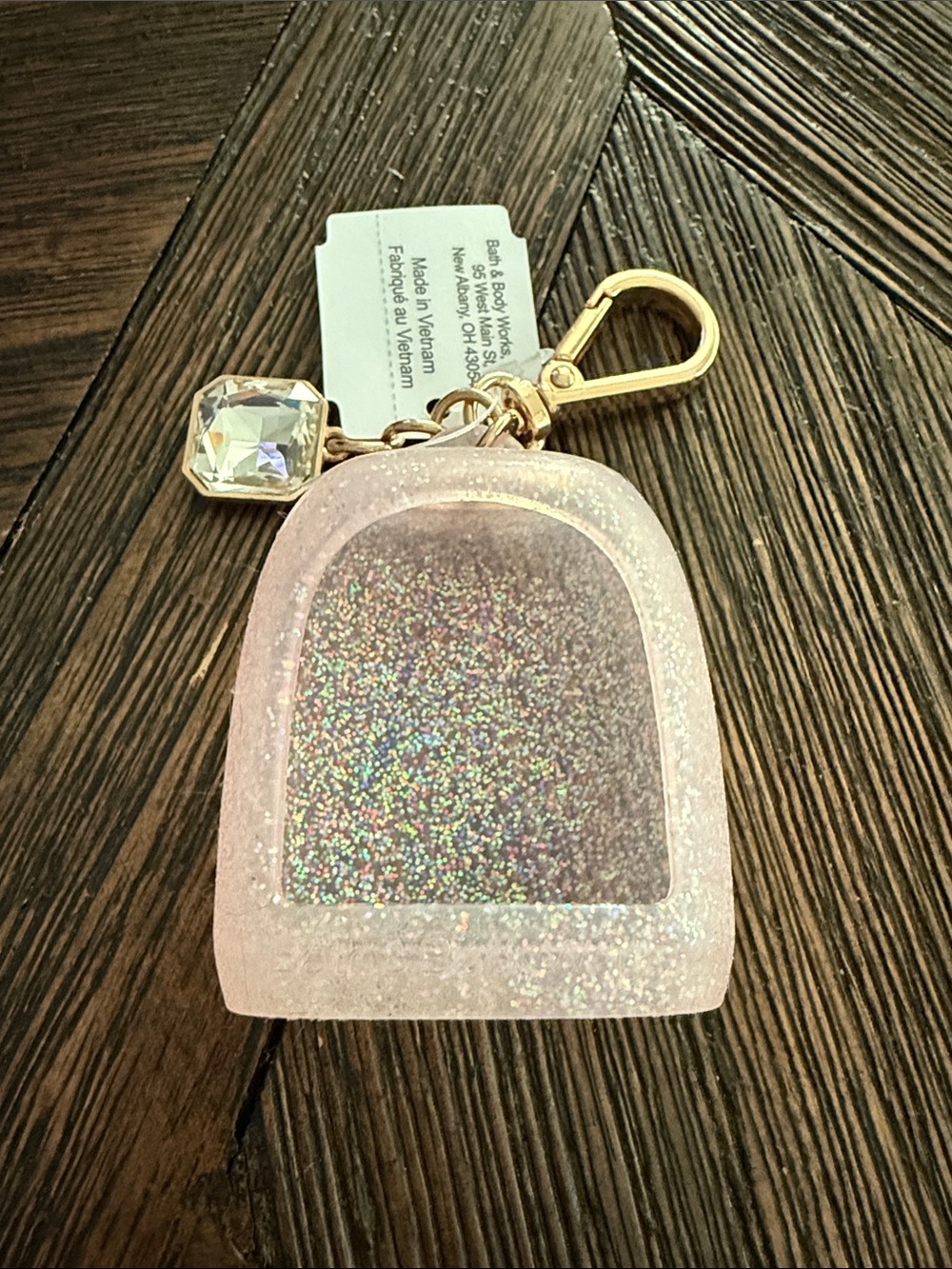 Bath & Body Works Glitter Pink PocketBac Hand Sanitizer Holder | Brand New